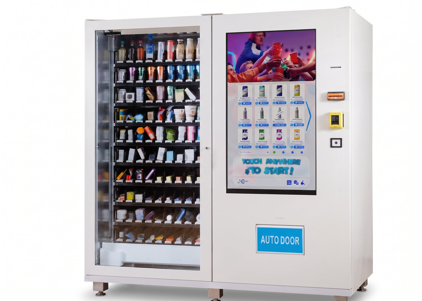 Option 16 smart vending machine 50 inch touchscreen left
